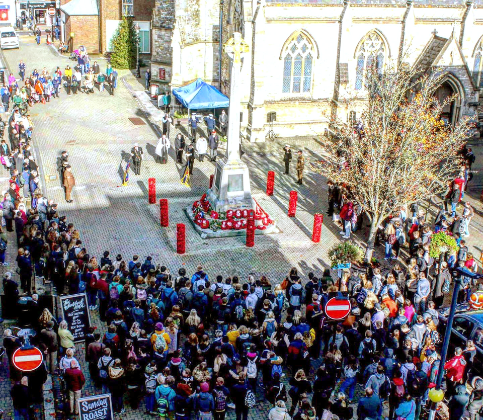Remembrance Day in St Thomas Square outside the Minster