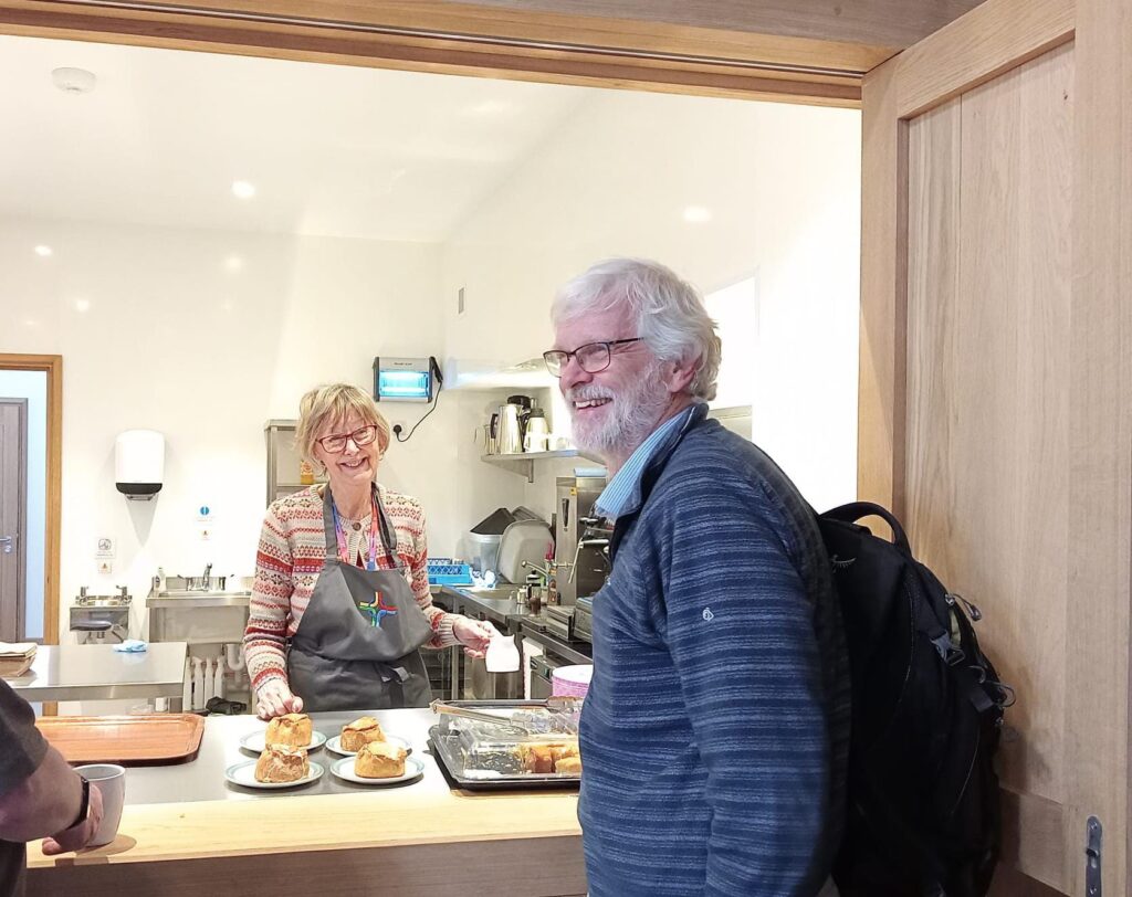Isabel and Pete at the coffee shop